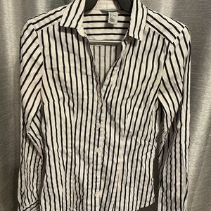 H&M Ladies Striped Button Down Shirt Size S